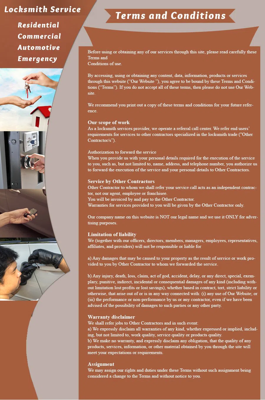 Downey Locksmiths Downey, CA 562-340-0589 - terms-and-condition